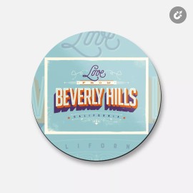 Unbranded Beverly Hills City California USA State Love | 4'' X 4'' Round Decorative Magnet