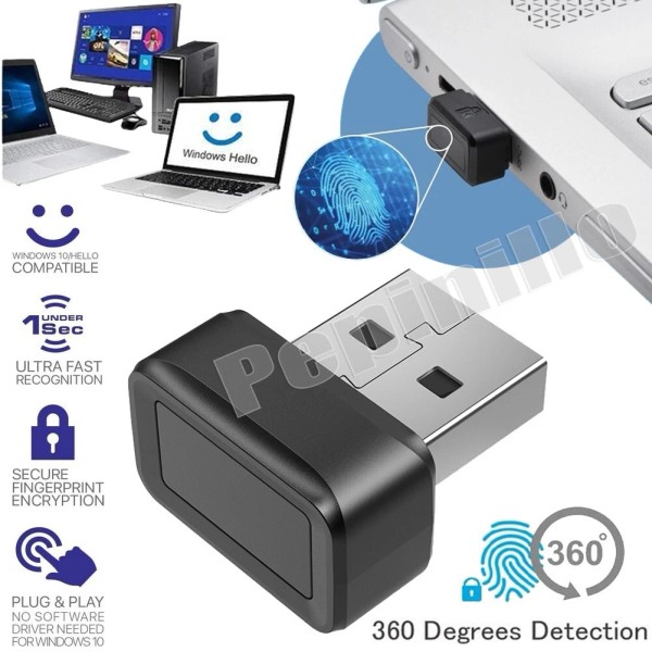 Unbranded USB Fingerprint Key Reader for Windows 10/11 Hello -Scanner