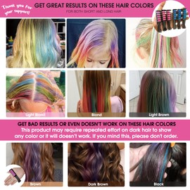 MSDADA New Hair Chalk Comb Temporary Hair Color Dye for Girls Kids with Light Color Hair, Washable Hair Chalk for Girls Age 4 5 6 7 8 9 10 Birthday Cosplay DIY, Christmas, New Year (Pink+Blue)