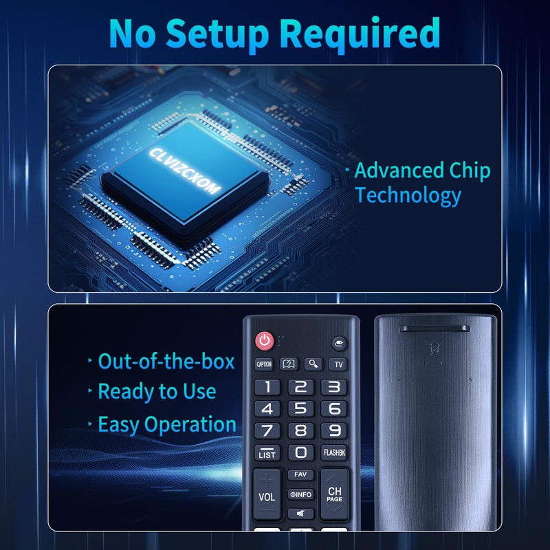 CLVIZCXOM AKB75095307 Replacement Remote Control Compatible with LG Smart TV