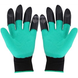 4/8 Hand Claw ABS Plastic Garden Rubber Gloves Gardening Digging Planting Durable Waterproof Work Glove Outdoor Gadgets 2 Style (Color : 4 Hand Claw)