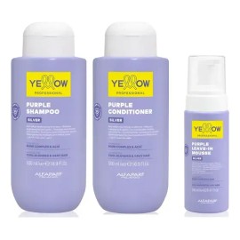 Yellow Silver Purple Shampoo & Acond 500ml & Leave In 160ml