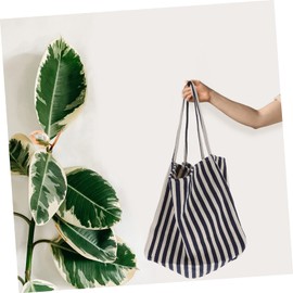 LABRIMP Large Capacity Striped Canvas Bag Women's Handbags Sling Bag for Travel Daily Use