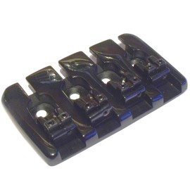 4 string Bass bridge for Jazz/Precision guitar in black BB001 19 mm spacing