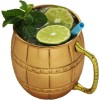 Livevie Moscow Mule Mug Handcrafted Barrel Style with Embelished Handles
