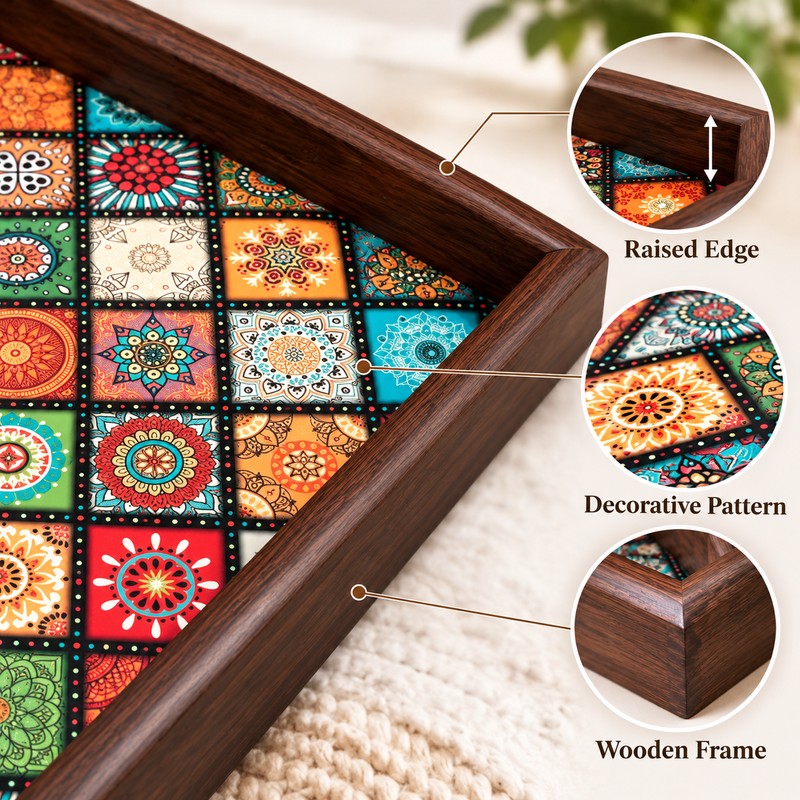 Wooden Tray for Snacks & Key Storage – Handmade 30