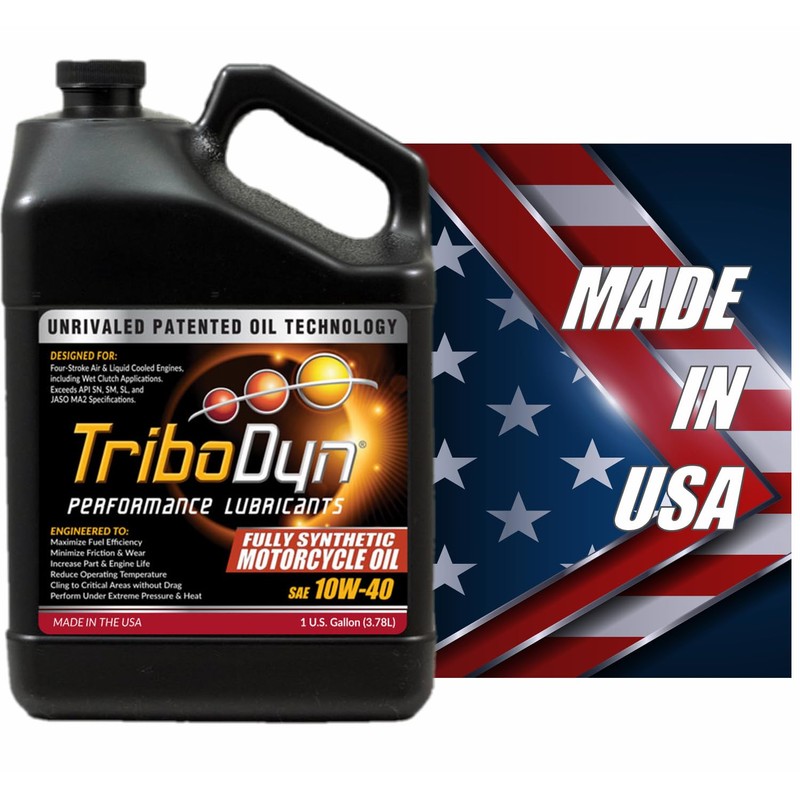 TriboDyn Full Synthetic SAE 10W40 Motorcycle Oil with Ceramic Coating