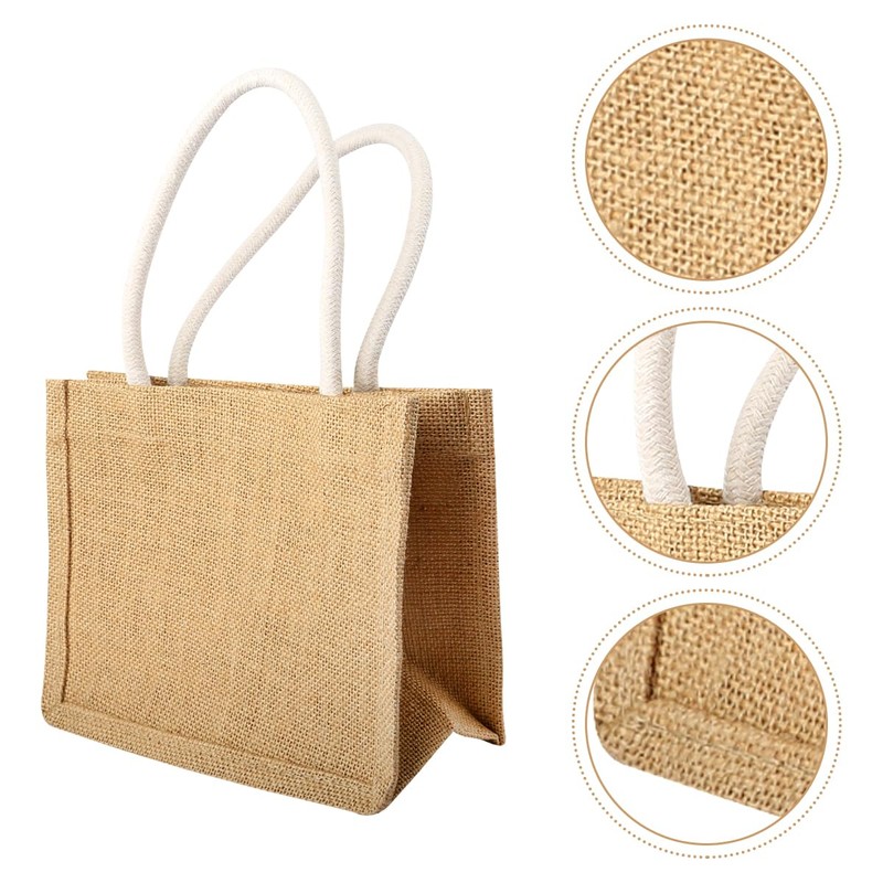 Thyonta Jute Linen Tote Bag Natural Colour Lined Linen Gift