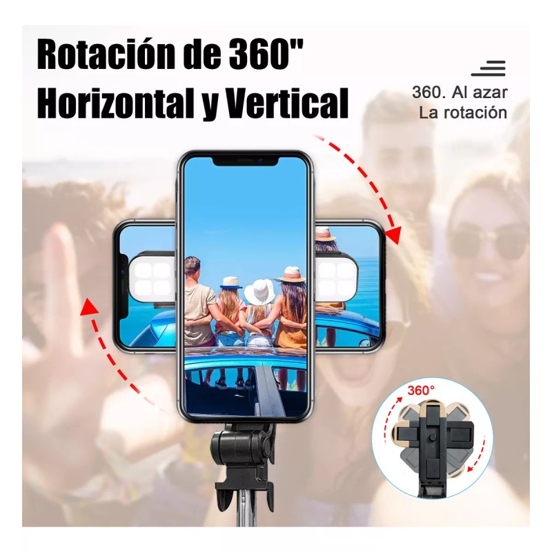 Holaya Palo Selfie Trípode Bluetooth Stick Control Remoto Negro
