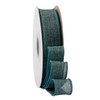 Ribbonitlux Teal Burlap Wired Ribbon, 1 inch x 20 Yards,