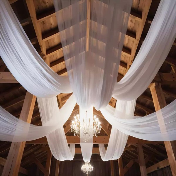 WENSINL White Ceiling Drapes for Weddings Arch Draping Fabric White