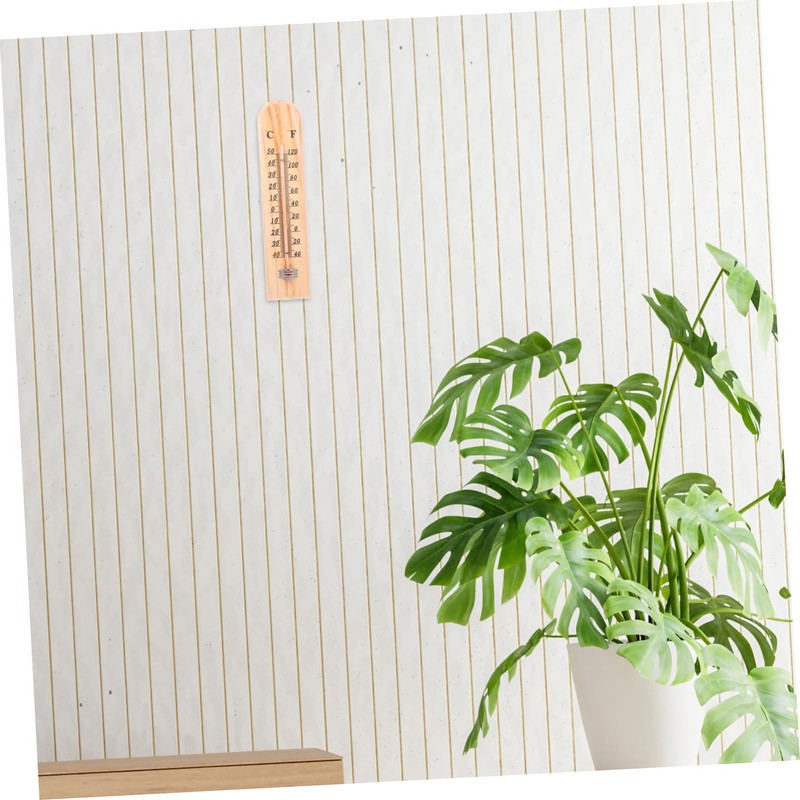 KONTONTY Analog Temperature Gauge Small Wooden Thermometer for Kitchen Cooking