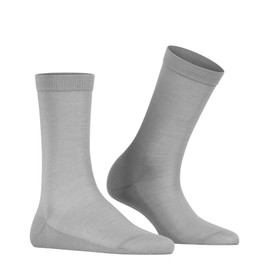 FALKE Women's Sensual Silk Socks, Cotton Silk, Grey (Silver 3290), 5-6, 1 Pair