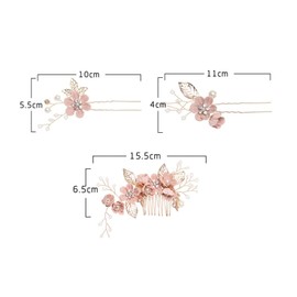 Hair Ornament, Wedding Headdress 3-piece Set, Handmade Bridal Comb, Hair Accessory, Hairpin, Hair Pin, Japanese Hair Ornament, Flower, Hairpin, Bride Hair Ornament, Head Accessory, Coming of Age