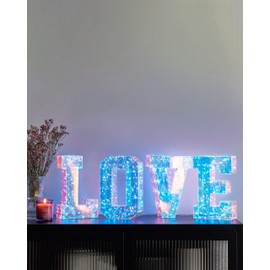 Proycon 4-Piece Clever LED Decoration Light Letters Love USB Multi-Coloured