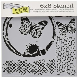 CRAFTERS WORKSHOP Bible Journaling Stencil - Butterfly Collage (6" X 6")
