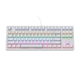 THIRDREALITY Smart Mechanical Keyboard MK1, Matter Over WiFi, 87-Key Wired Gaming Keyboard/USB-A, 44 Customizable RGB Lighting, Work with Home Assistant, SmartThings, Apple Home (White)
