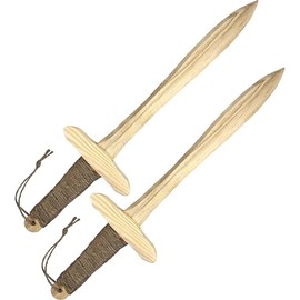 Adventure Awaits! Wooden Toy Pretend Play Sword for Kids with Jute Wrapped Handle | 2 Pack | 16" Lightweight and Durable for Imaginative Kids | NOT a Weapon | Set of 2