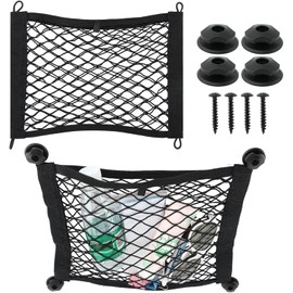 2 unidades de red universal de carga pequeña, organizador de coche, bolsillo de red elástica, bolsa de red para RV, para baúl, caravana, barco, almacenamiento de malla, redes de bolsillo para el hogar