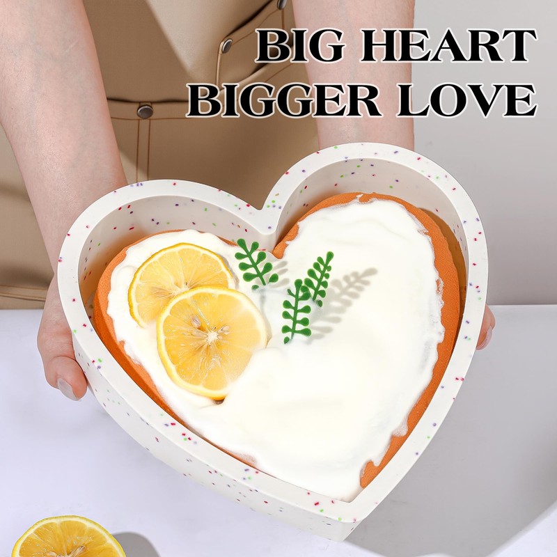 AOTASO Silicone Heart Shaped Cake Pans 10 Inch Large Heart