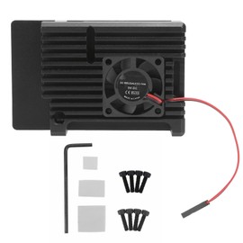Single Fan Heat Sink CNC Protective Cover for Raspberry Pi 4 Aluminum Alloy Case RadiatorBlack