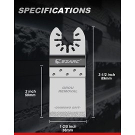 EZARC Diamond Oscillating Blade, Flush Cutting Oscillating Multi Tool Saw Blades for Grout Removal, Cleaning Mortar, 10-Pack