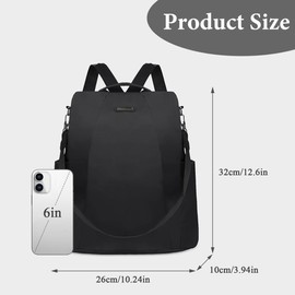 WisePoint Leichtgewicht Klein Rucksäcke, Mode Einfachheit Kleiner Rucksack, 5L Rucksack Damen für Den Täglichen Gebrauch, Reisen, Arbeiten, Einkaufen (Schwarz)