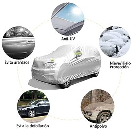 Cubierta para Auto 6 Capas Impermeable, Funda SUV Todo Clima 540x175x120 cm (212x69x47 in) con Hebilla Antiviento, Tiras Reflectantes 360°, Protección