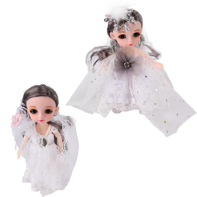 2pcs 6.7 Inch Girl Doll Joint Movable Exquisite Lovely Doll
