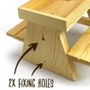 Chubby Wooden Squirrel Picnic Table Feeder With Bench & Umbrella