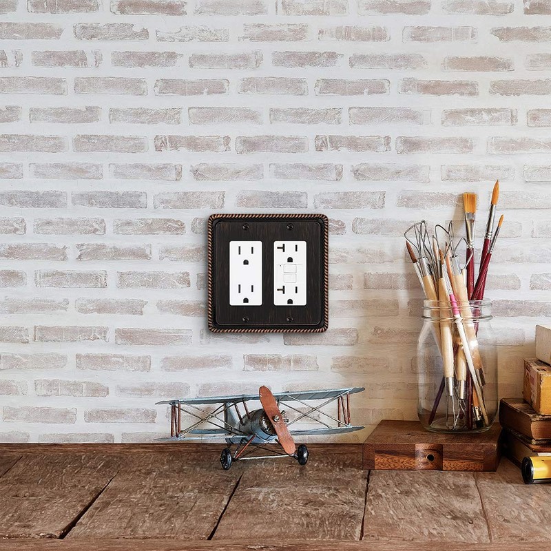 Rope Edge Decorative Wall Plate Switch Plate Outlet Cover (Double