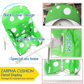 ZARPMA Antilop High Chair Cushion, Washable, Foldable, Easy to Install - Not Including High Chair and Safety Seat (Green)