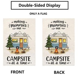 Making Memories One Campsite At A Time Camping Garden Flag 12 x 18 Inch Double Sided RV Campfire Firepit Yard Outdoor Decoration