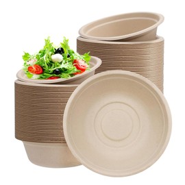 100Pcs Small Brown Paper Bowl Disposable Bowls for Parties,7.7oz/220ml Party Bowl Biodegradable Sugarcane Bowl Serving Bowl Dessert Soup Bowl Compostable Bowls Picnic Bowl Party for Hot Cold Food