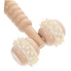 minkissy 2pcs Handheld Wooden Roller Massager for Face Neck Back