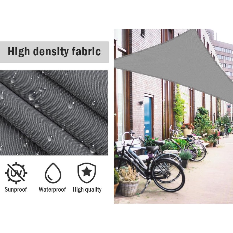 Hitopin 1 x Triangle Parasol Canopy, Triangular Sun Shade, Waterproof