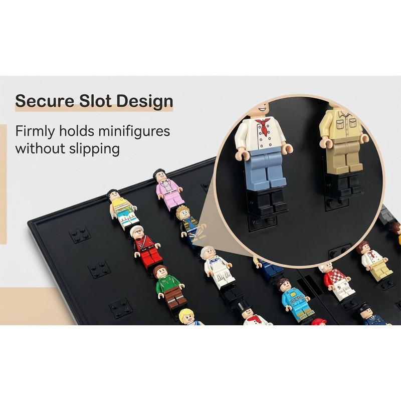 Minifigure Display Board,64 Slots Minifigure Display Shelves