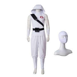 Men’s Storm Shadow G.I.Joe Ninja Adult Cosplay Costume White Battle Suit with Accessories