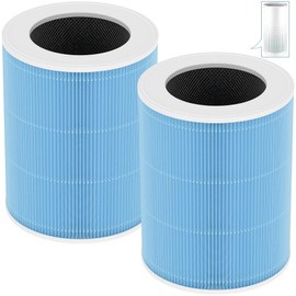 Harebery 2-Pack HEPA Replacement Filter, Compatible with Meross Smart WiFi Air Cleaner Purifier, 3-in-1 Filtration Replacement Filter with Pre-Filter, HEPA, Activated Carbon, Part # MHF100