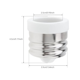 RTNLIT E39 to E26 Socket Adapter, Ceramic Mogul Base E39 to Standard Medium E26 Screw Base Light Bulb Reducer Converter for Antique Floor Lamp (Pack of 1)