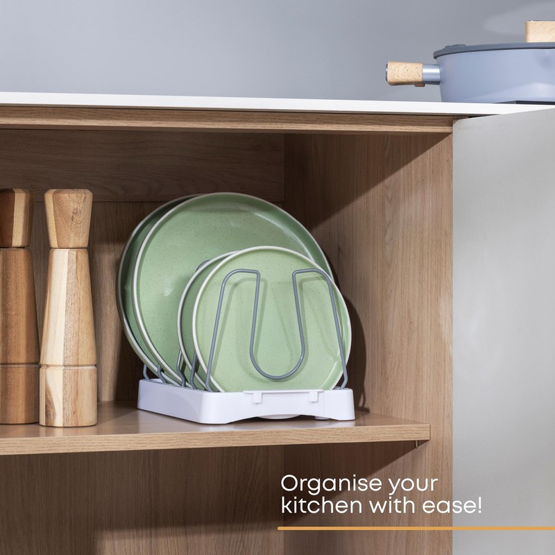 FiNeWaY Adjustable Pan Lid Holder for Kitchen Organisation, Soft non-slip