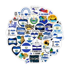BulbaCraft El Salvador Stickers for Water Bottle and Laptop - El Salvador Party Favors & Decorations, Waterproof Vinyl Decals, Salvadoran Flag and Culture Stickers, Gifts for Women & Men