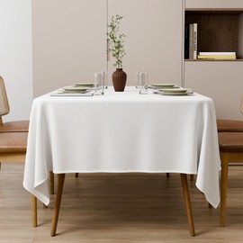 Zdada White Tablecloths 85 x 85 cm - High-Quality Polyester Square Tablecloth, Wrinkle-Free, Scratch-Resistant & Washable Table Cover Table Linen for Weddings, Dining Table, Celebrations and Household