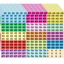 4050 PCS Garage Sale Stickers,1/2" X 3/4" Yard Sales Price Stickers,Rectangle Preprinted Price Labels for Flea Markets,Retail Use