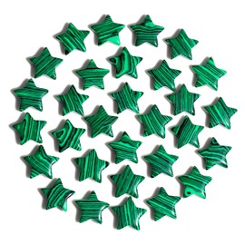 XIANNVXI 20 PCS Malachite Crystal Stars Set,Healing Malachite Crystals Natural Gemstones Stars,Green Star Gifts Bulk Wholesale Reiki Crystal Stones Meditation Gifts
