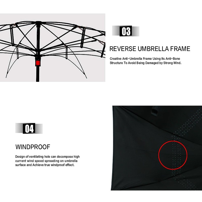 MRTLLOA 40/49/56 Inch Oversize Windproof Inverted Reverse Upside Down Umbrella,