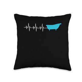Heartbeat Heart Line Heart Rate Cold Plunge Ice Bath Throw Pillow