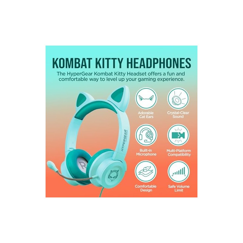 HyperGear Kombat Kitty Gaming Headset Green