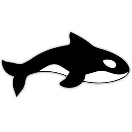 Cute Orca - 5" Vinyl Sticker - for Car Laptop I-Pad - Waterproof Decal