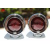 Universal City Custom Small Mini Red Marker Lights Visor Chrome